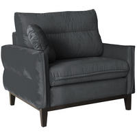 SESSEL Belweder, 94 cm, Dunkelgrau, Velourstoff - Wengefarben/Dunkelgrau, Holz/Textil (94/95/94cm) - Beautysofa