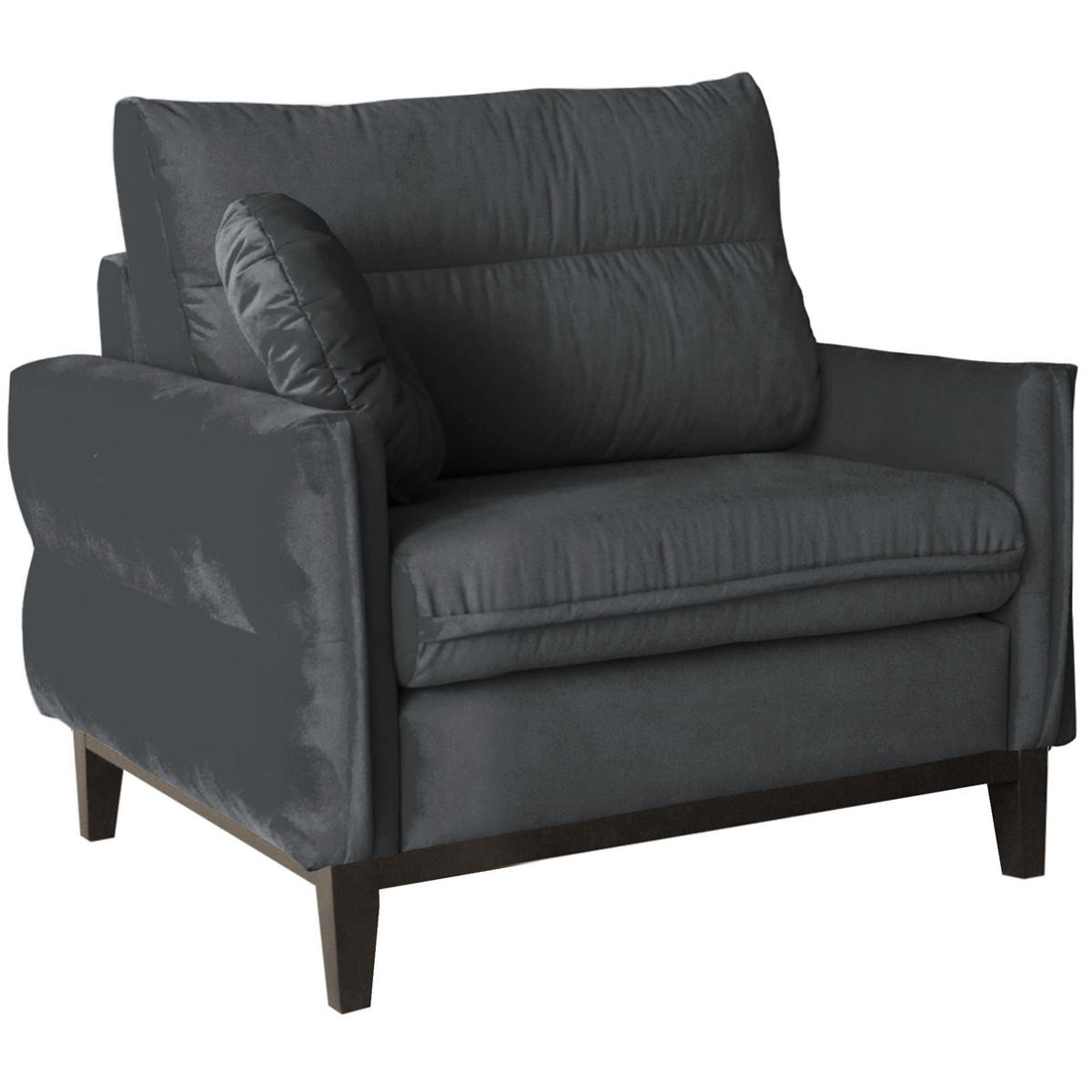 SITZGARNITUR Belweder, zwei Sofas+Sessel, Dunkelgrau, Velours - Wengefarben/Dunkelgrau, Holz/Textil (268/95/94cm) - Beautysofa