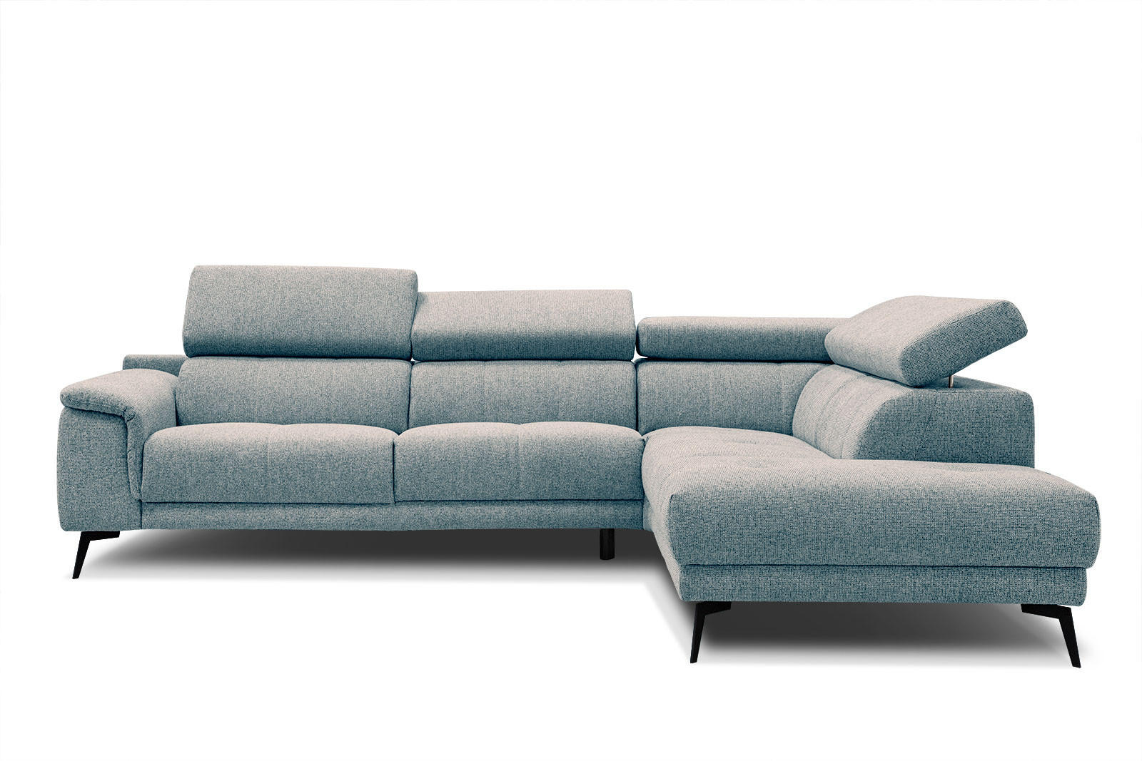 ECKSOFA FIERO 5-Sitzer, mintgrün - Schwarz/Mintgrün, Holzwerkstoff/Textil (269/158cm) - Courtois Laville