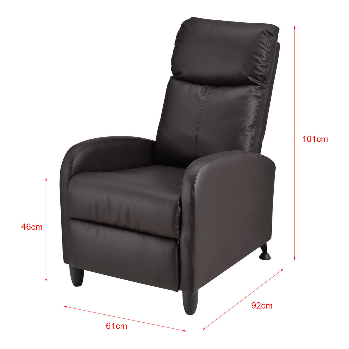 POLSTERSESSEL Bregenz Kunstleder Braun - Braun, Textil (60/102/92cm) - [en.casa]
