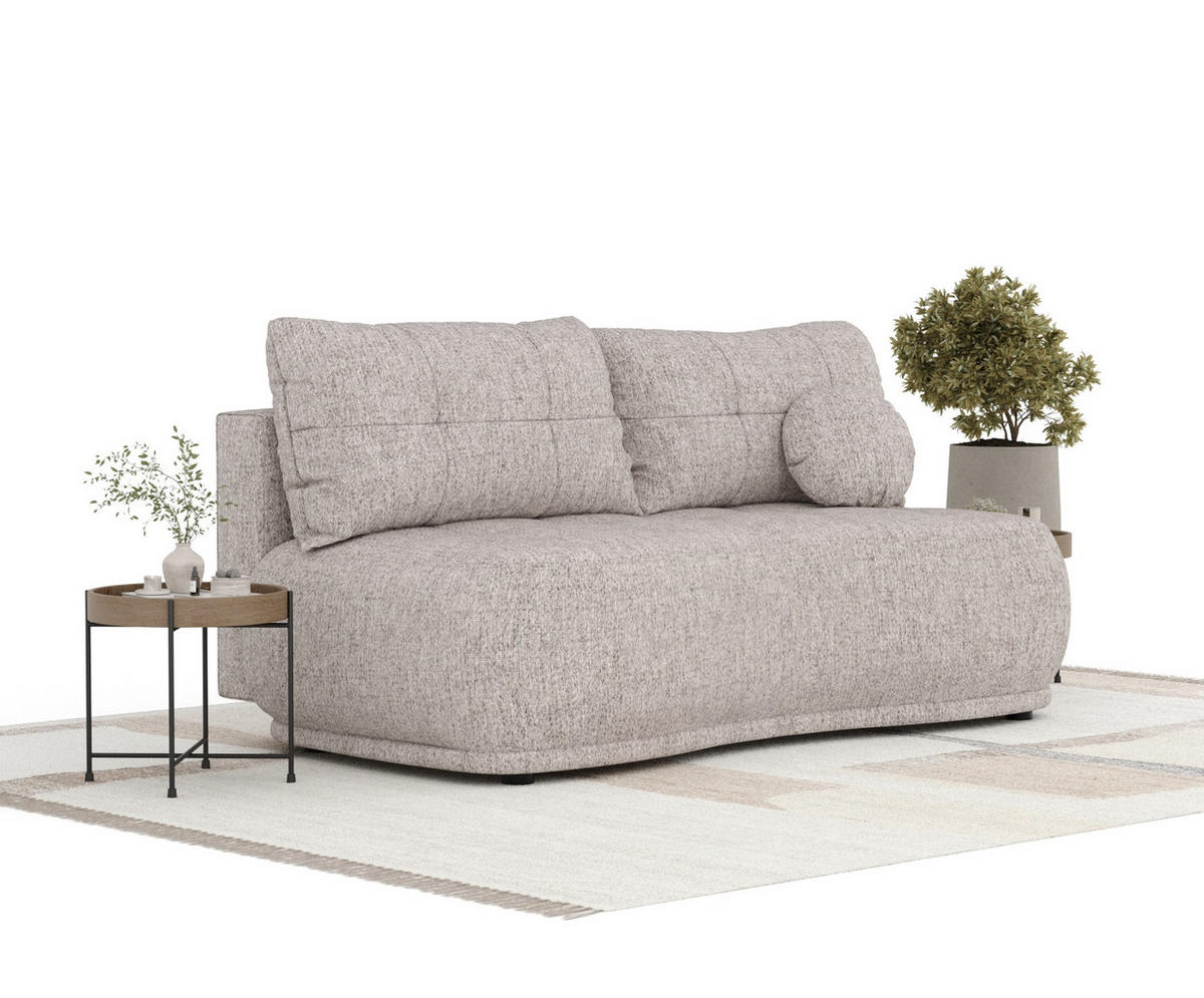 SCHLAFSOFA Cirrus Hellbraun Webstoff - Hellbraun/Schwarz, Holz/Holzwerkstoff (206/95/105cm) - Maison de Reve