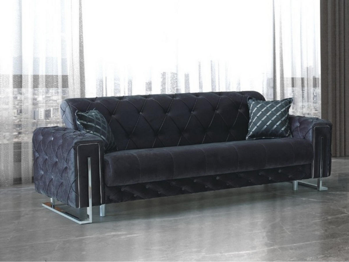 3-SITZER SOFA Shimla Anthrazit - Anthrazit, Holzwerkstoff/Textil (240/80/100cm)