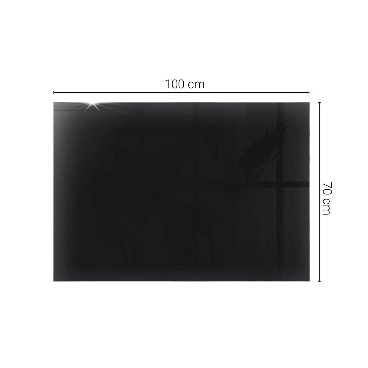 TISCHPLATTE 100x70 cm Glatte Schwarze Oberfläche - Schwarz Hochglanz/Schwarz, Glas (100/70/0.4cm) - TULUP