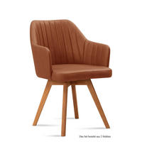 ARMLEHNSTUHL (2er-Set) Domna 58x81x60 Eiche geölt/Cognac - Cognac/Eichefarben, Kunststoff (60/81/58cm) - 58aufmkessel