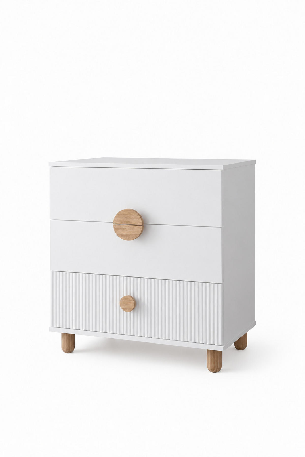 WICKELTISCHE Bebella - Weiß, Naturmaterialien (48/90/80cm) - kiki design