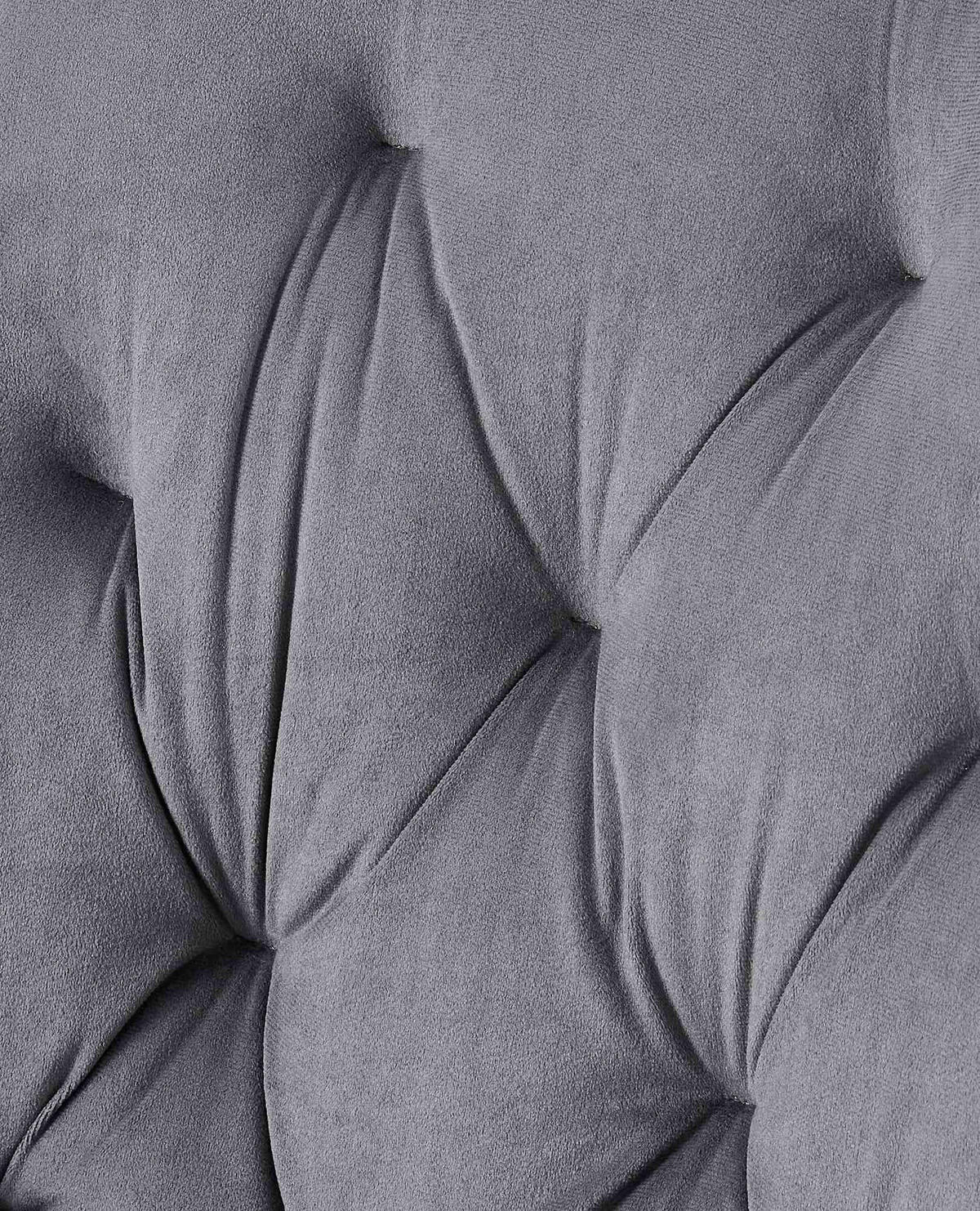 STUHL Samt dunkelgrau - Dunkelgrau/Schwarz, Textil/Metall (52/84/59cm) - CLP