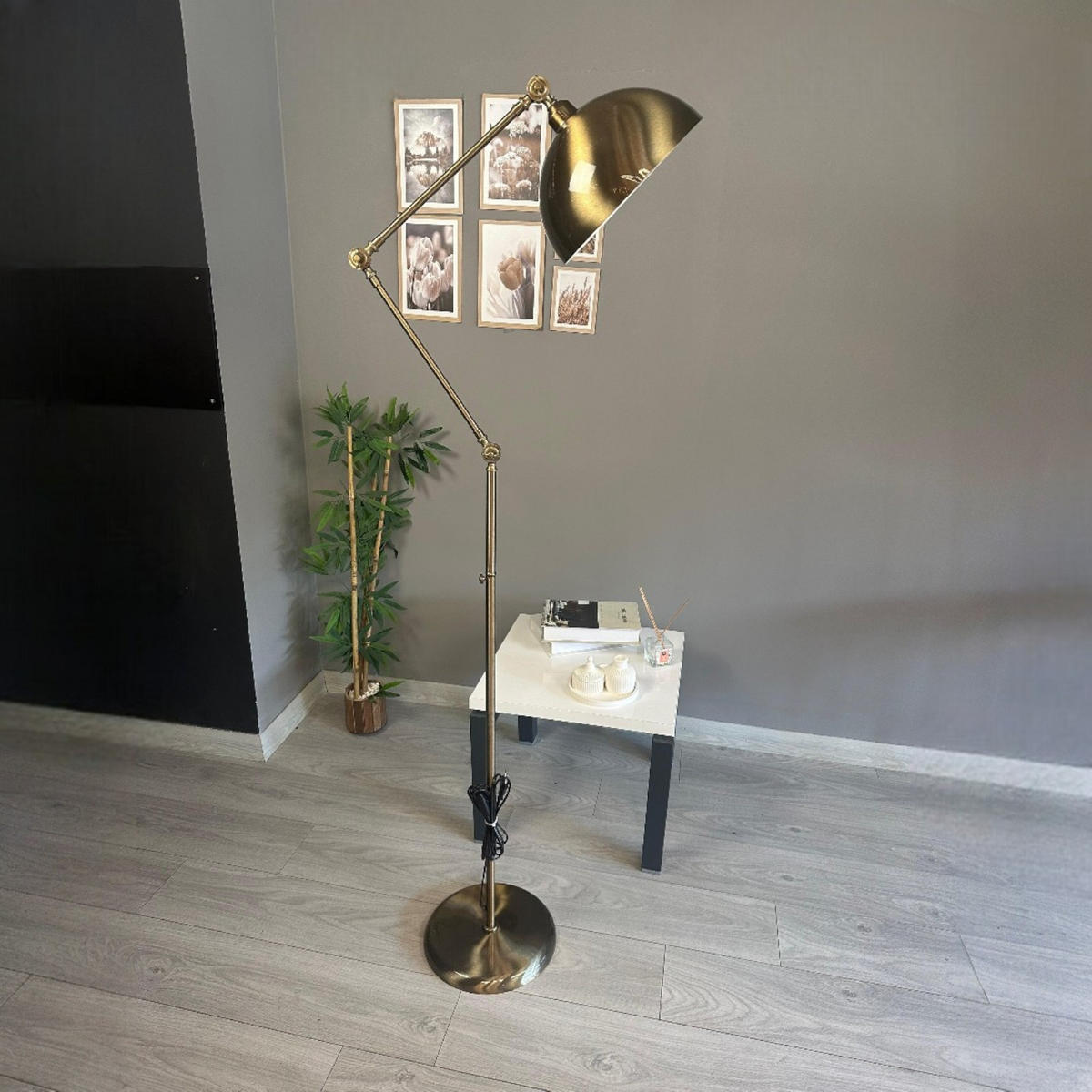 STEHLAMPE Raxon 165 Cm - Messingfarben, Metall (30/30/165cm) - Bamyum