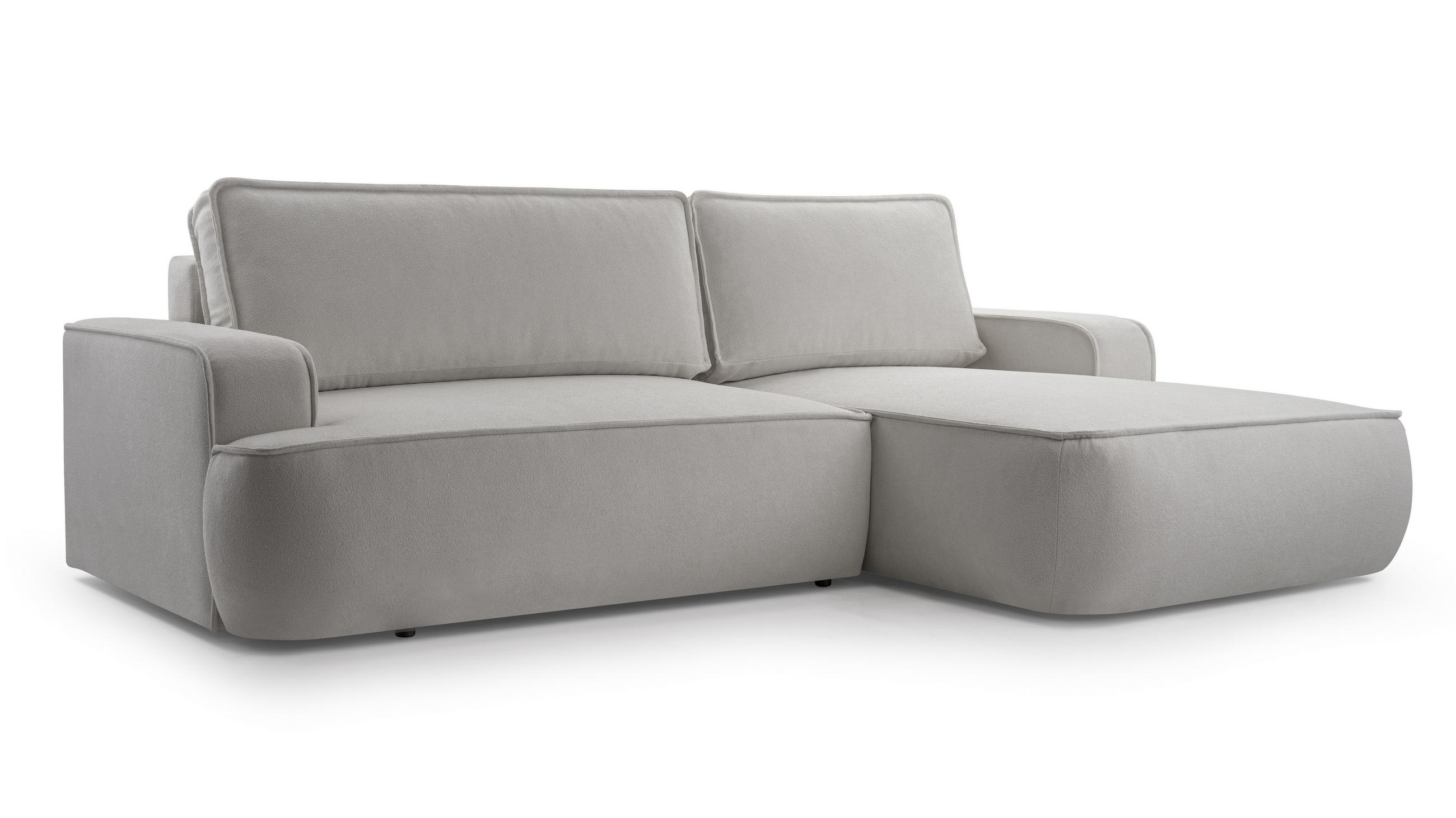 ECKSOFA L Form Ablia Hellgrau 267/168/87 cm mit Schlaffunktion R - Hellgrau/Schwarz, Kunststoff/Textil (267/168cm) - AX Living