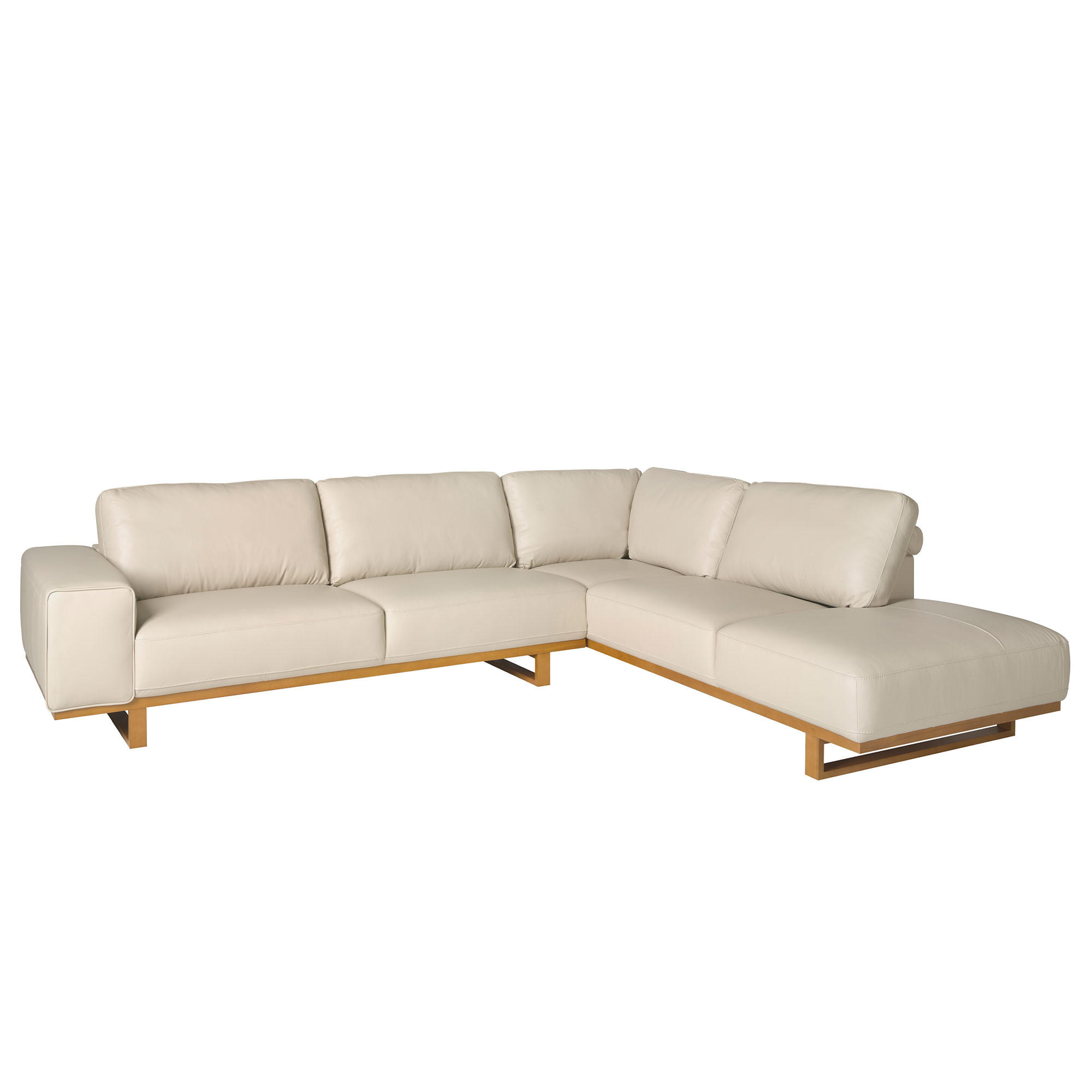 ECKSOFA Ecke Sandfarbe Honig 316/252/82 cm - Sandfarben/Honig, Leder (316/252cm) - ANGEL CERDA