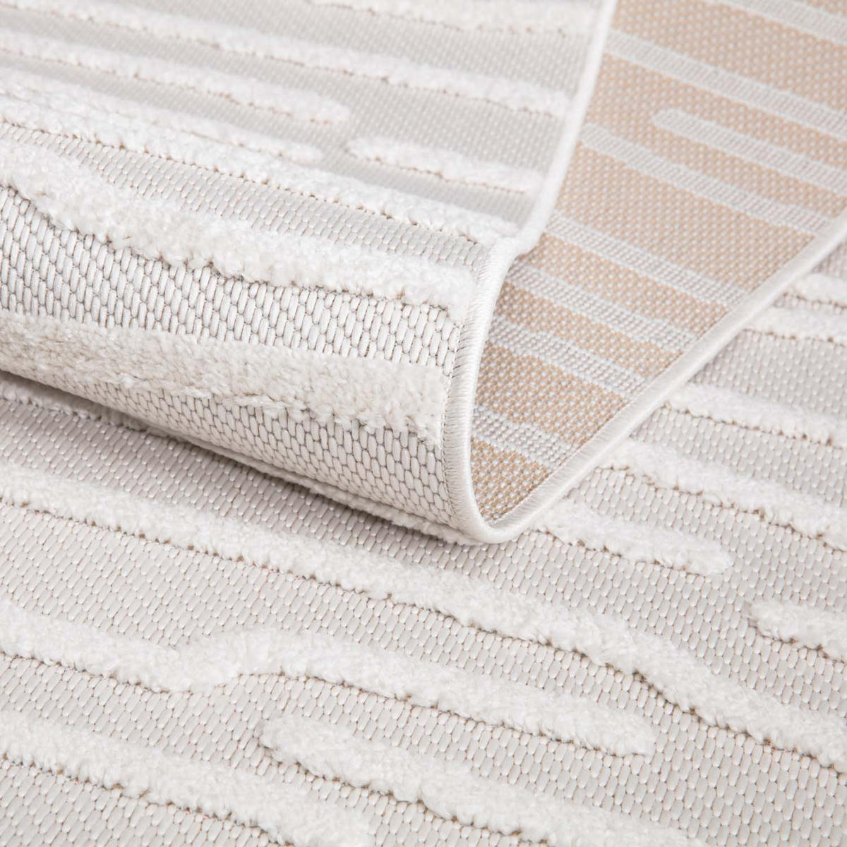 OUTDOOR-TEPPICH Santorini 450 Creme 200 cm Rund - Creme, Textil (200/200cm) - carpet city