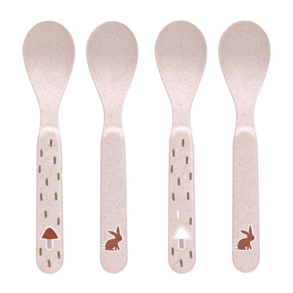 KINDERLÖFFEL Little Forest Hase 13,5 4er Set - Rosa, Metall - Lässig