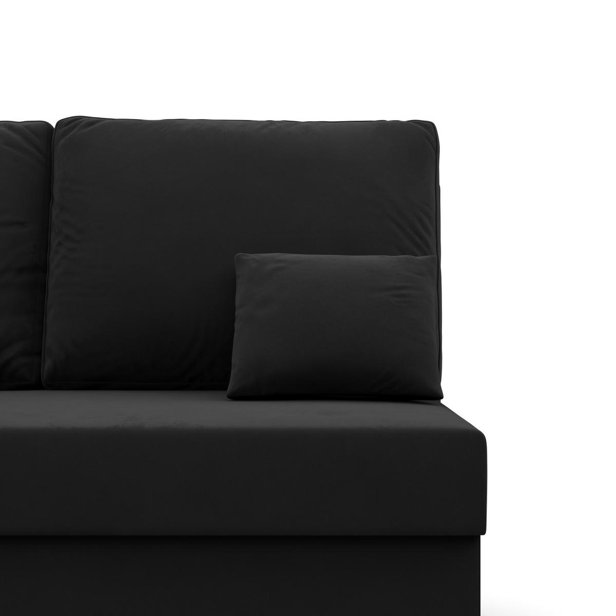 ECKSOFA MIT SCHLAFFUNKTION KEMI Schwarz - Schwarz, Textil (135/201cm) - Mebligo