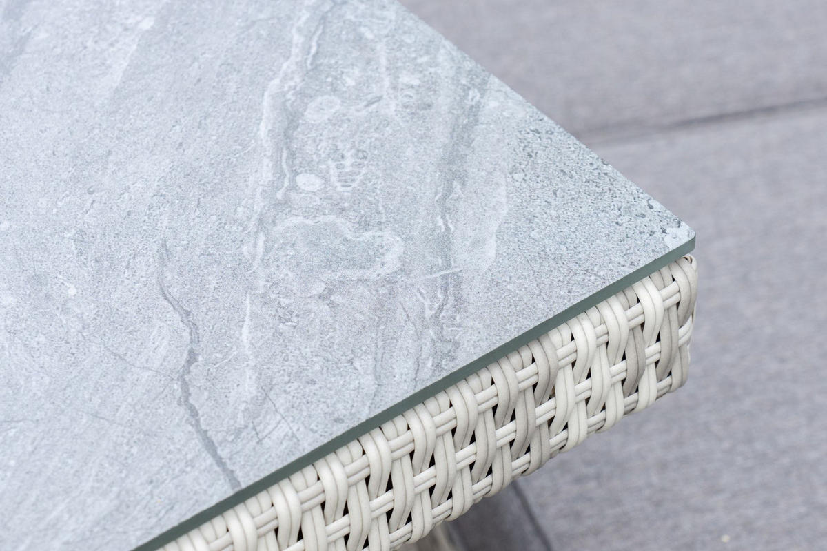 GARTENTISCH Boston 192x90x75cm, Glas-Keramik, Weiß-Grau - Grau, Keramik (90/192/75cm) - dasmöbelwerk