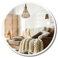 SPIEGEL Rund Weiß Ø 70cm - Transparent, Glas (70/70/0.4cm) - Wallfluent