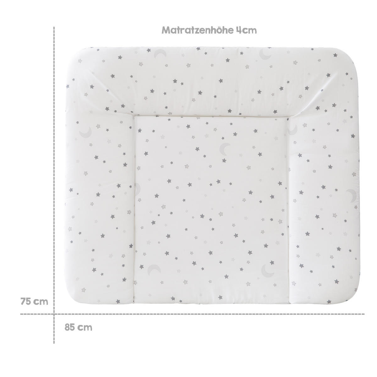 WICKELAUFLAGE Sternenzauber grau - Weiß, Textil (85/75cm) - Roba