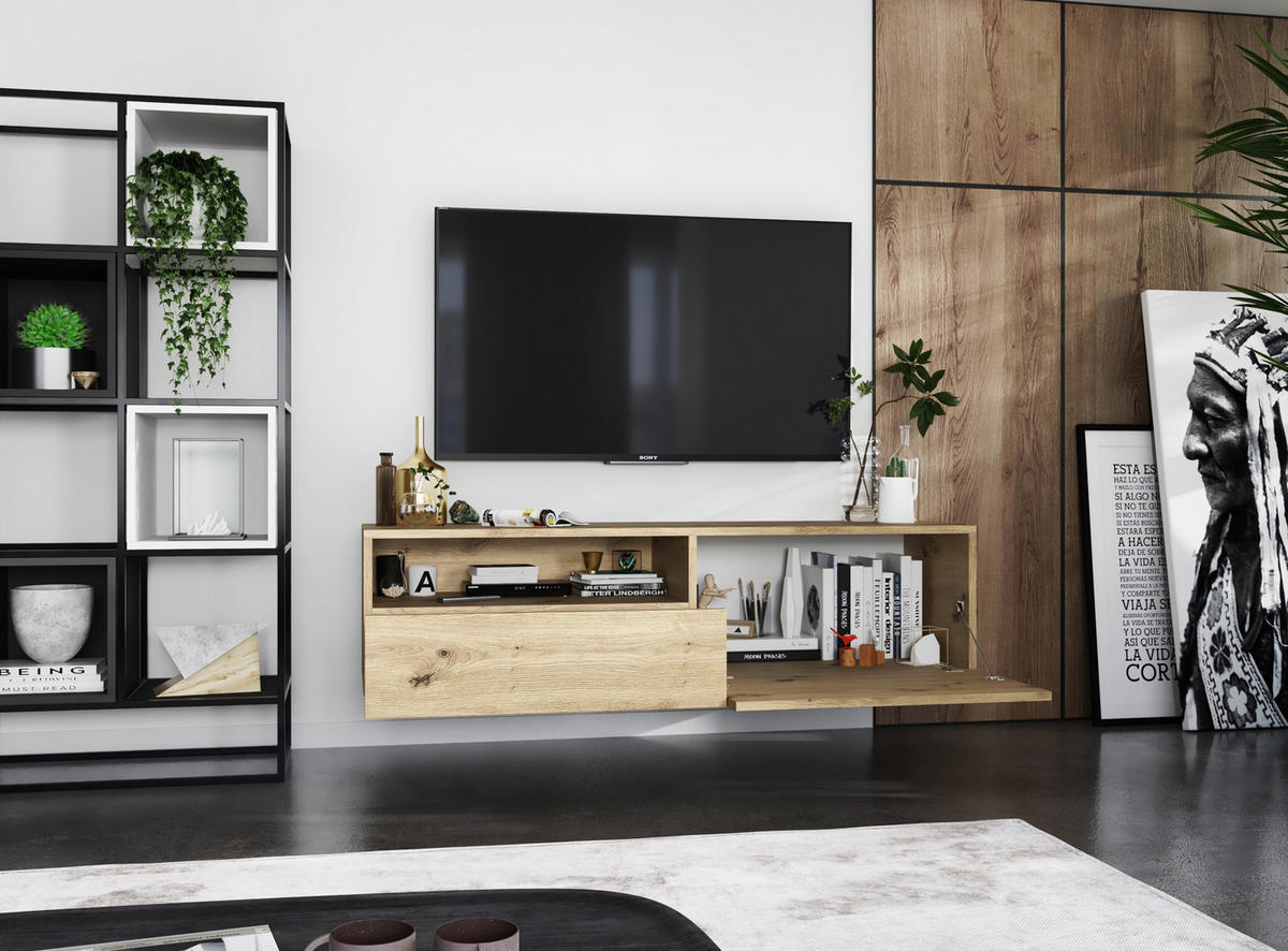 TV-SCHRANK Enjoy Eiche artisan matt Schublade 120 cm - Eiche Artisan, Holzwerkstoff (120/30/35cm) - Meble Lindner