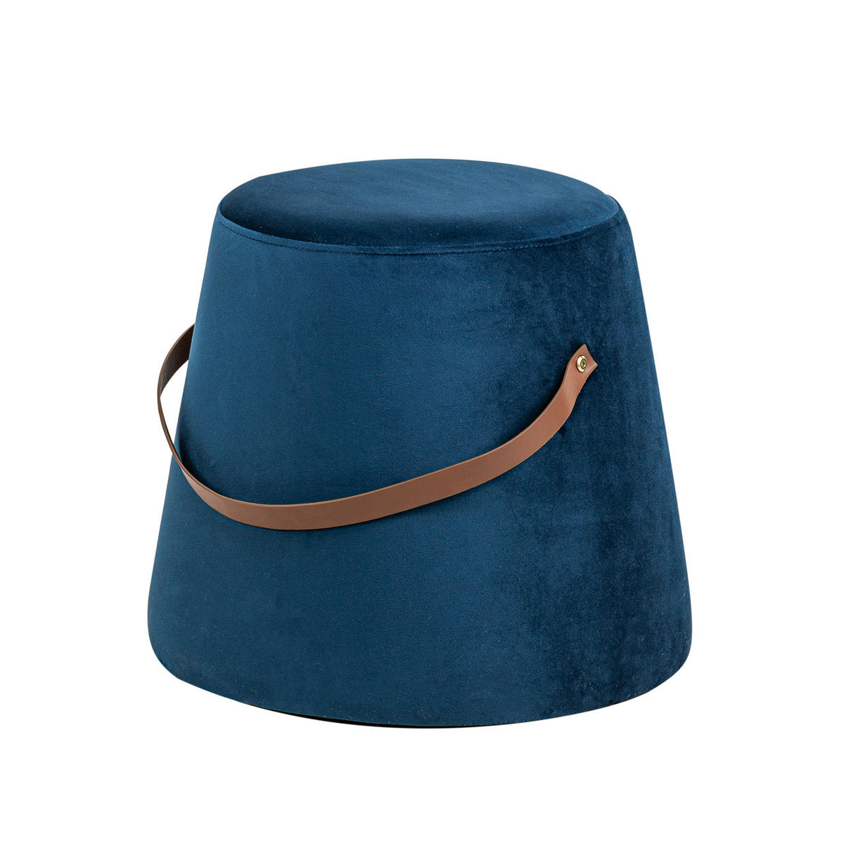 POUF Samt Blau - Blau, Textil (42/36/42cm) - Nordlys