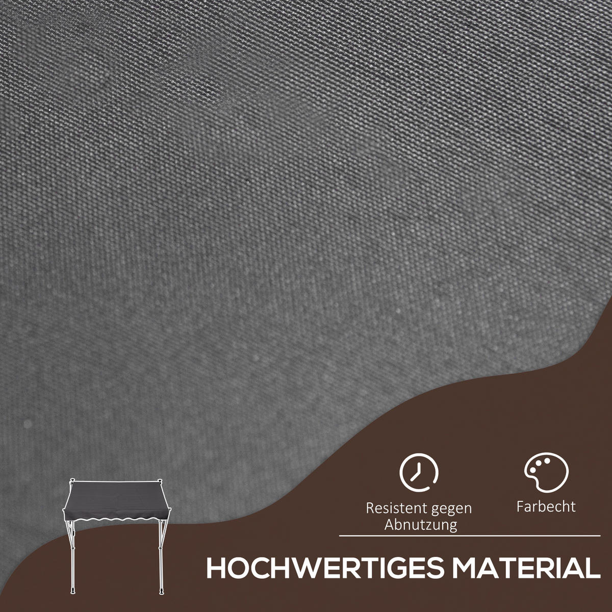 MARKISE, Cremeweiß, Aluminium, Stahl, Polyester - Grau, Metall (150/280/200cm) - Outsunny