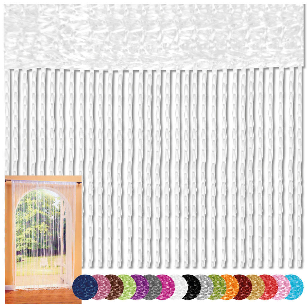 FADENVORHANG 90 cm x 240 cm Fadengardine (Weiß) Ideal als Insektenschutz oder Raumteiler - Weiß, Textil (90/240cm) - Bestlivings