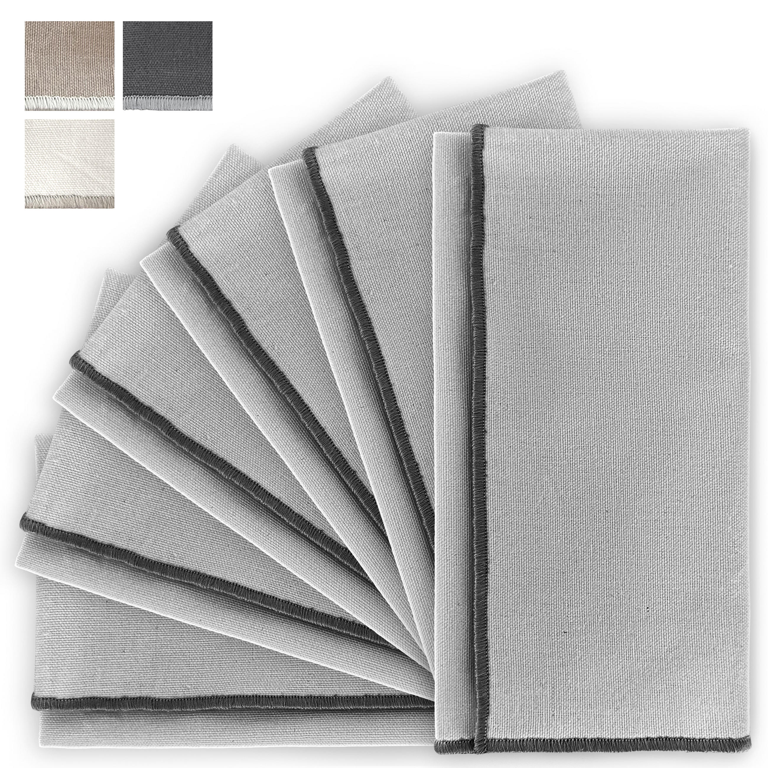 STOFFSERVIETTEN aus Baumwolle 6er-Set - Hellgrau, Textil (45/45cm) - Miqio Design