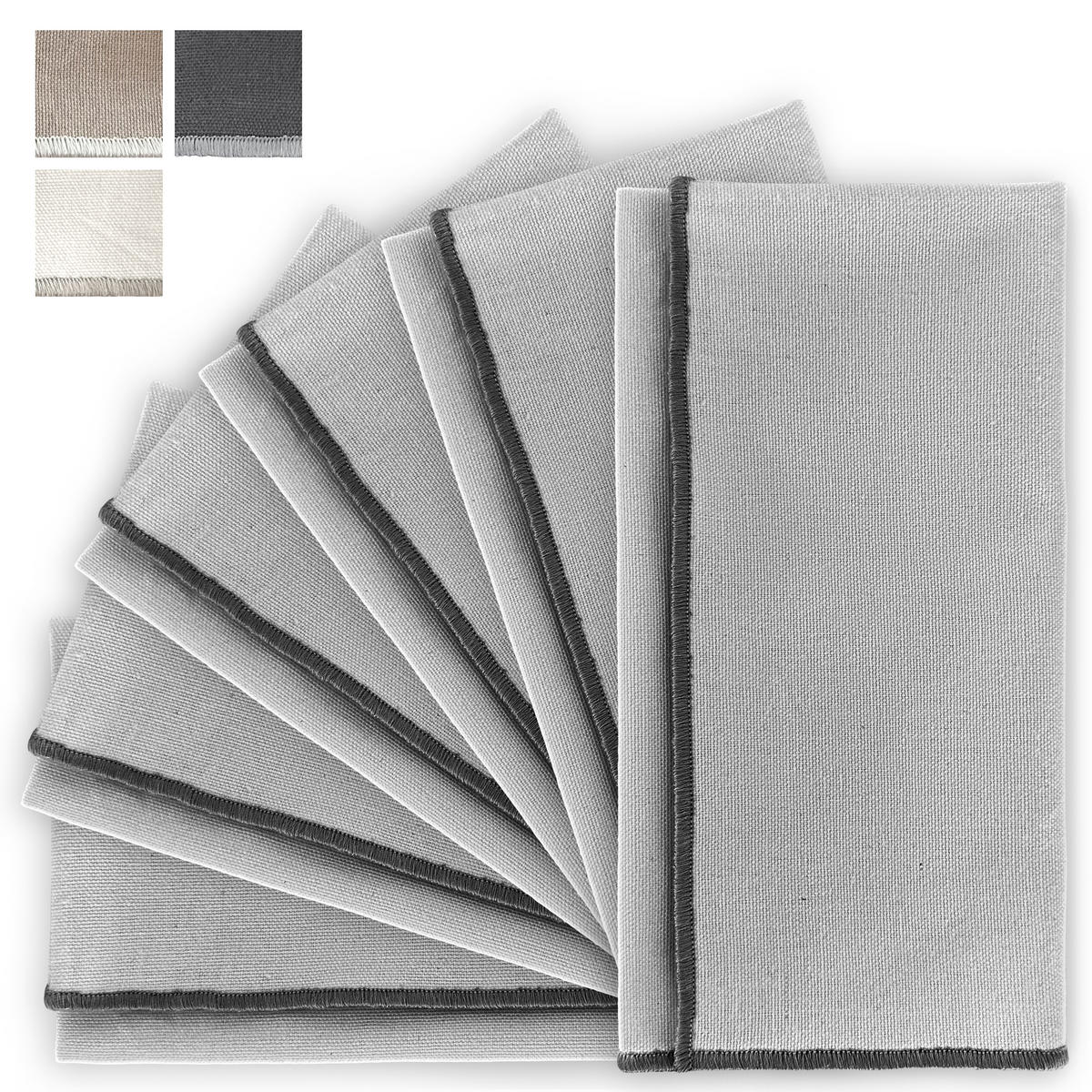 STOFFSERVIETTEN aus Baumwolle 6er-Set - Hellgrau, Textil (45/45cm) - Miqio Design