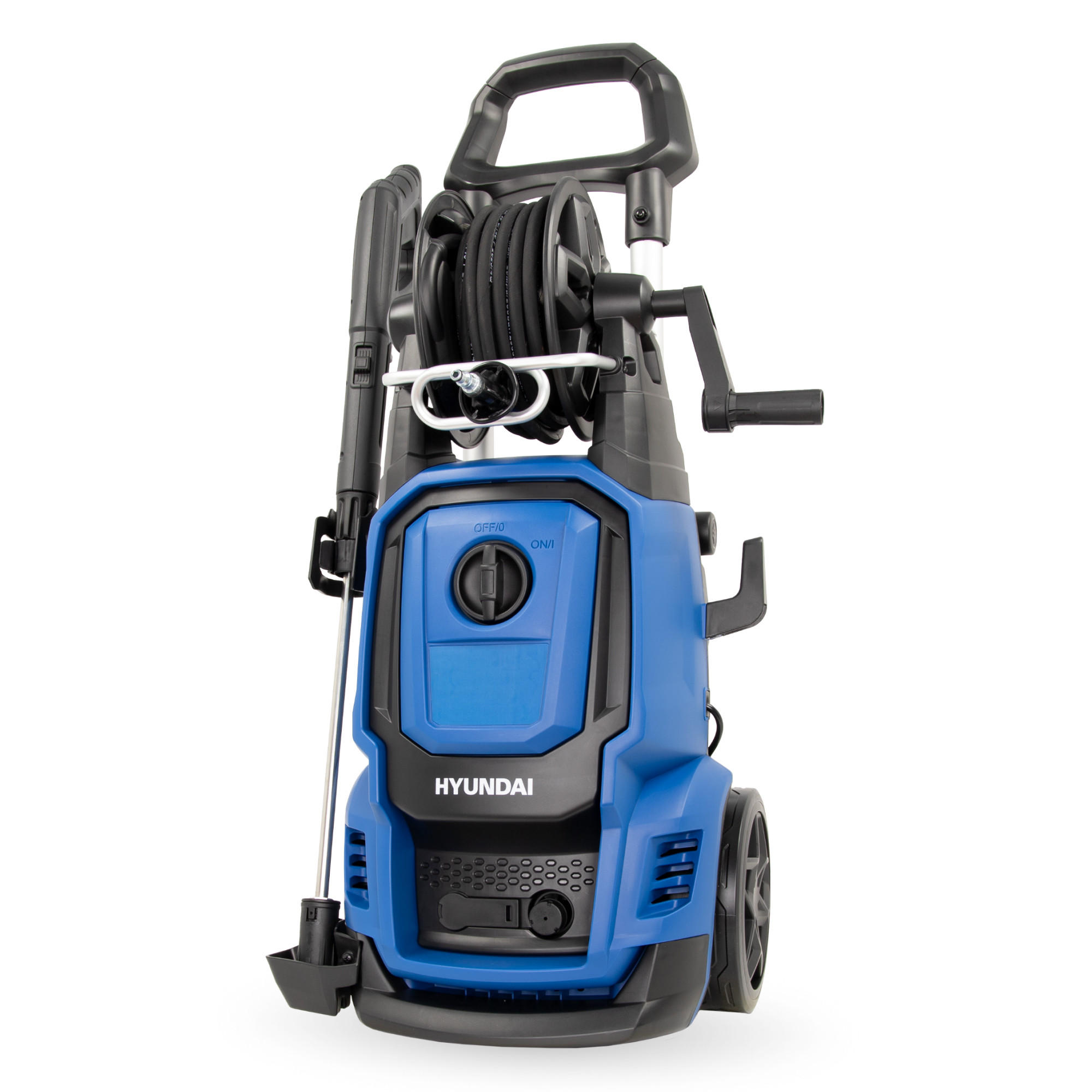 ELEKTRO-HOCHDRUCKREINIGER HPW2000CE (2000W, 160bar, 450 l/h, Schlauchtrommel, Blau) - Blau, Kunststoff (32/93/36cm) - HYUNDAI
