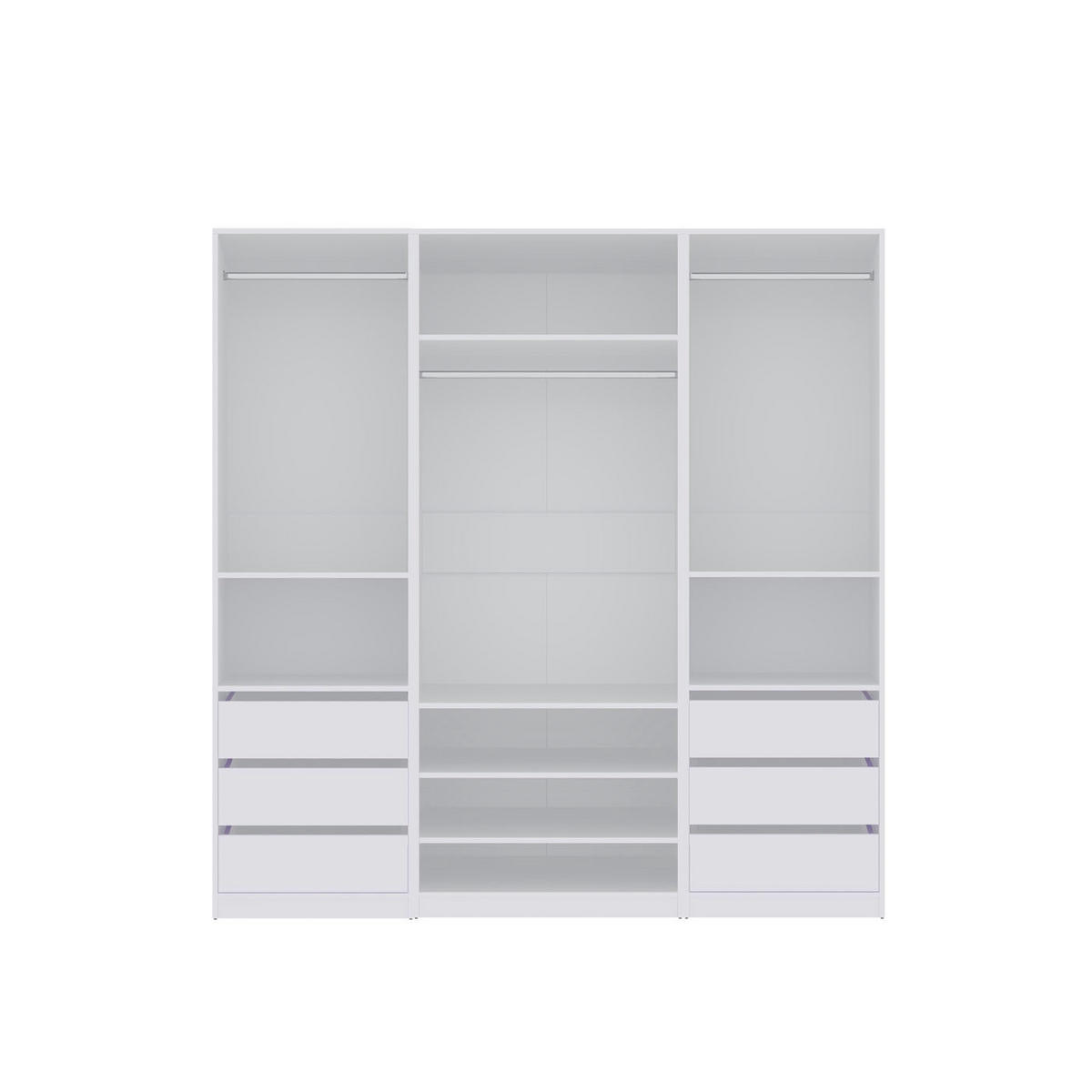 KLEIDERSCHRANK TRES SET T/B Weiß 200/206/51 cm - Weiß, Holzwerkstoff (200/206/51cm) - Marmex Möbel