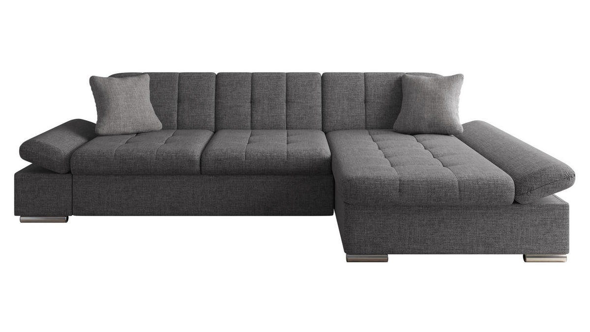 ECKSOFA Malwi, Seite: Rechts - Chromfarben, Holz/Textil (278/161cm) - MIRJAN24
