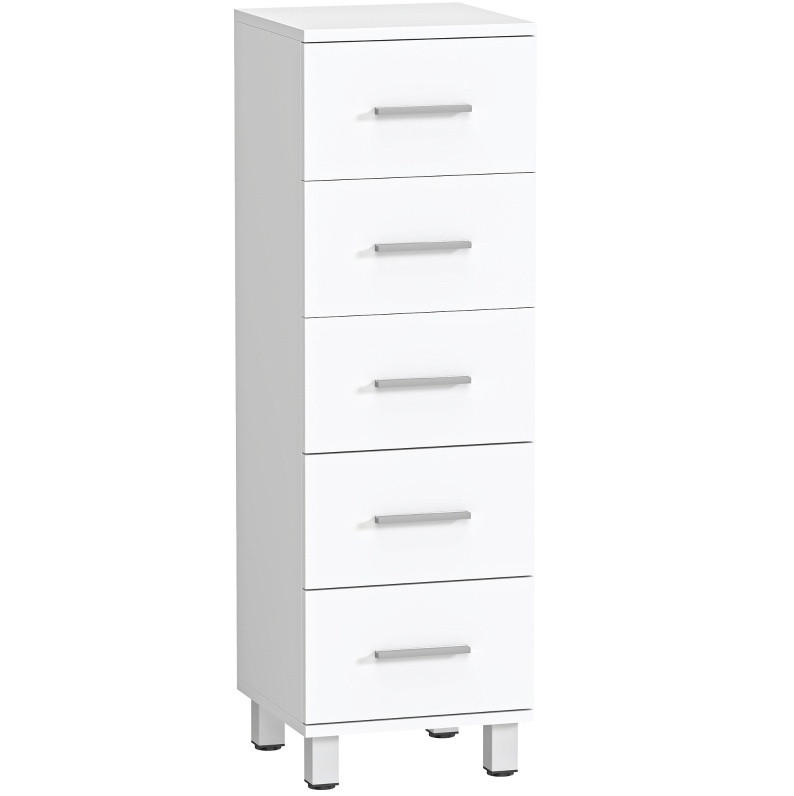 BADEZIMMERSCHRANK schmal 30 x 30 x 95 cm Weiß - Weiß, Holzwerkstoff (30/95/30cm) - Beauniv
