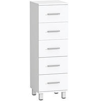 BADEZIMMERSCHRANK schmal 30 x 30 x 95 cm Weiß - Weiß, Holzwerkstoff (30/95/30cm) - Beauniv