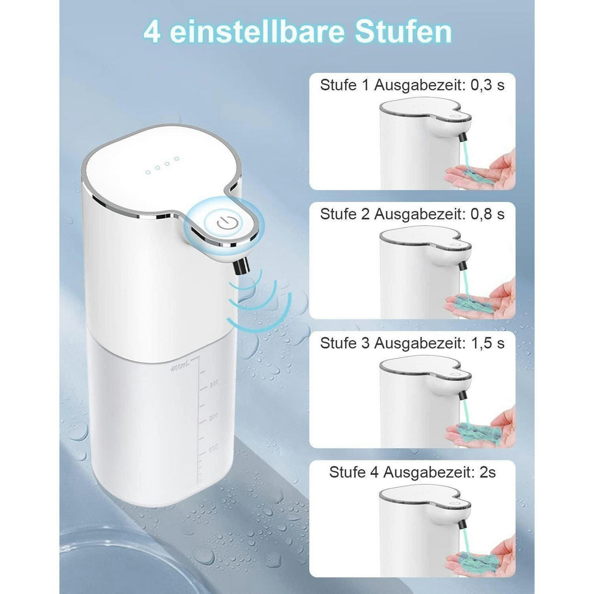 AUTOMATISCHER Seifenspender 400ml mit Wandbefestigung Weiß - Weiß, Kunststoff (7.8/17.5/7.8cm)