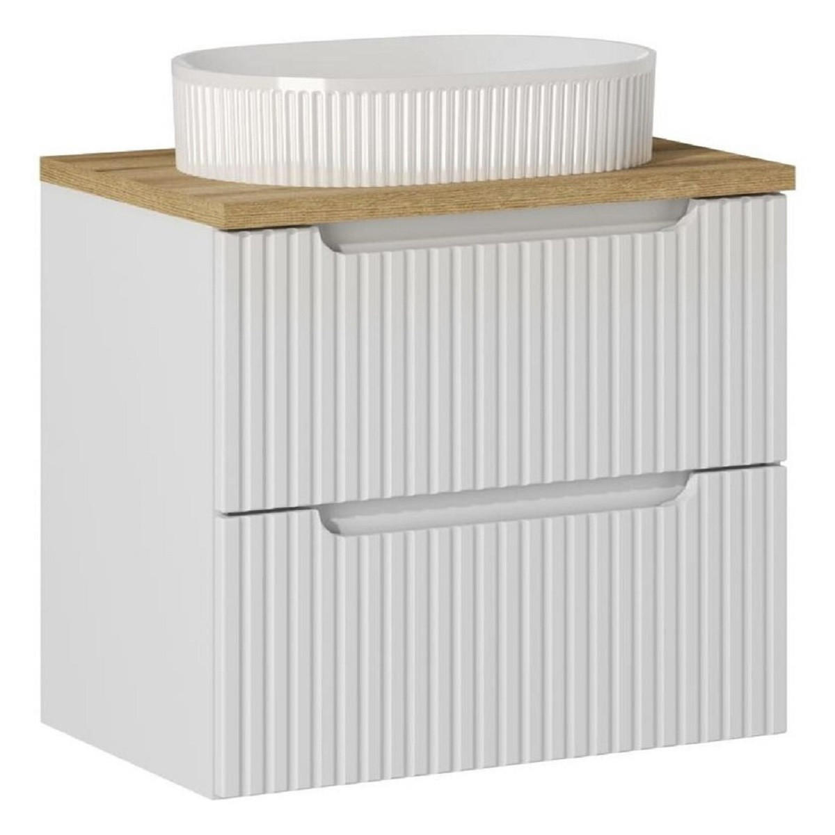 WASCHTISCHKOMBI 60 cm 3 Teile - Nova White N BM69 in Weiß/Evoke Eiche - Weiß/Eiche Artisan, Holz (60/57/40cm)