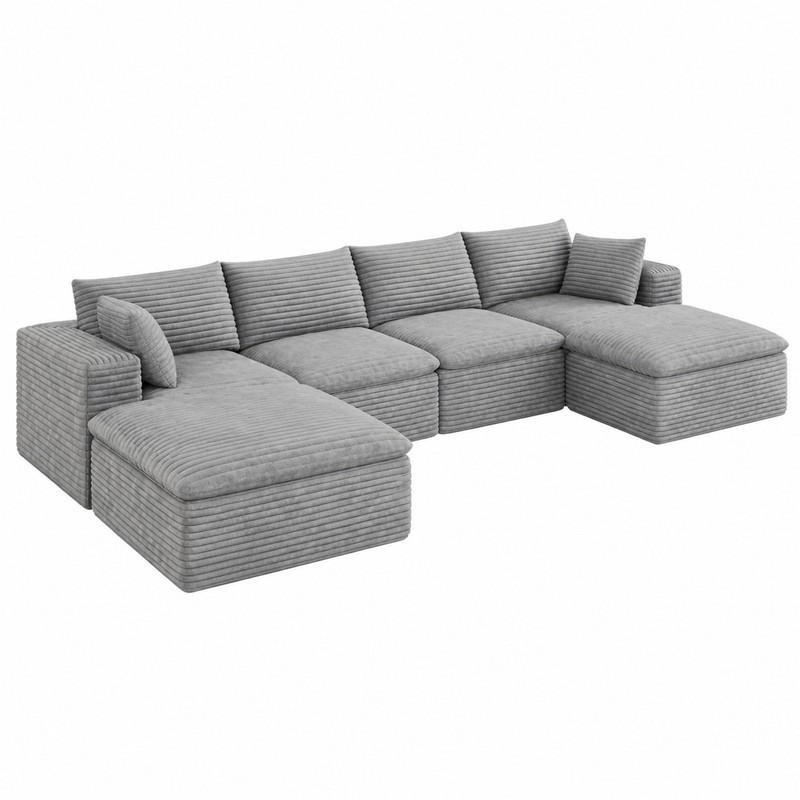 Meubliv Sofa Grau 160x60x340.1 cm