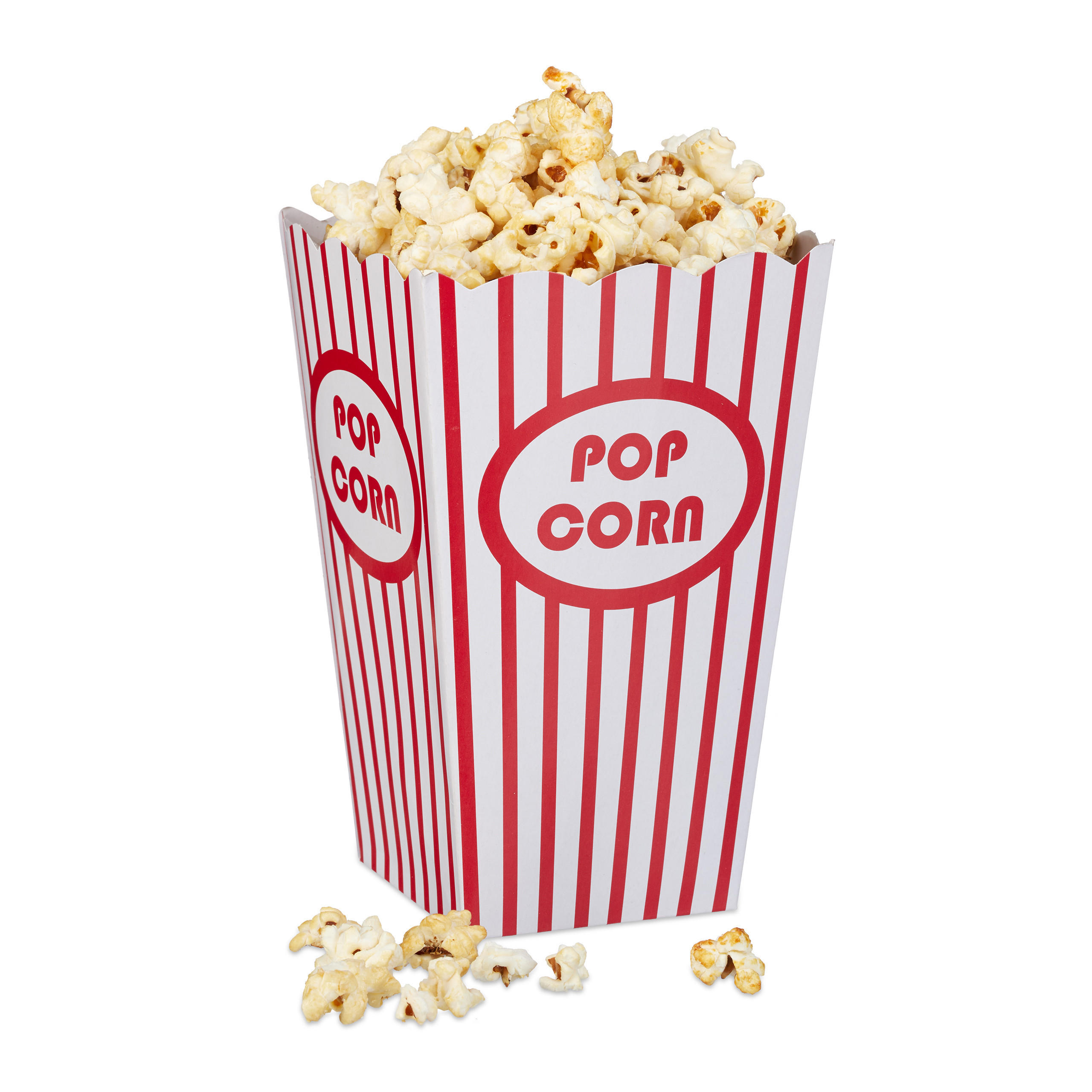 Relaxdays KELÍMKY na popcorn červeno bílý pruh 48dílná-sada karton