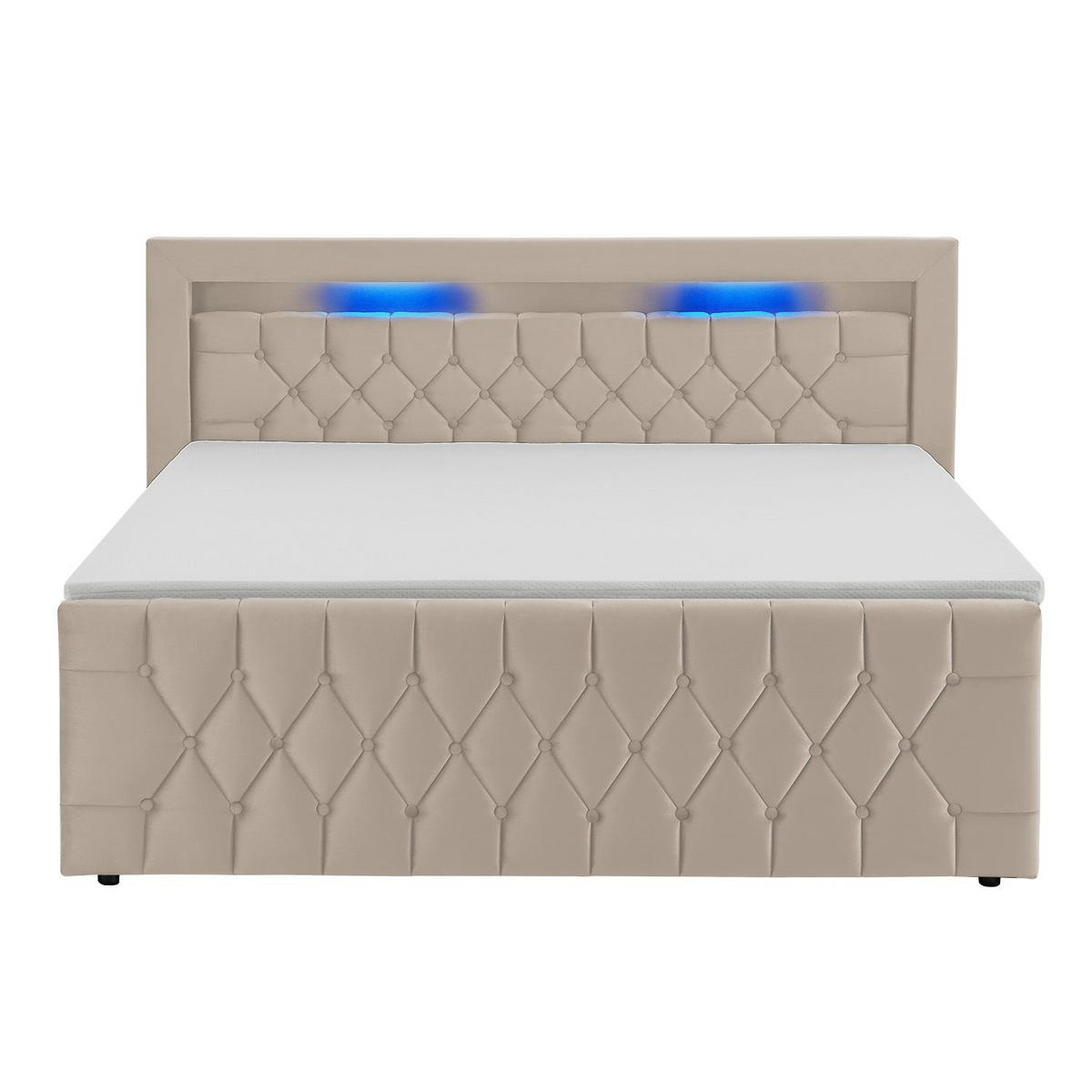 BOXBETT Leona Beige Samt 140x200 cm - Beige, Textil (140/200cm) - Juskys