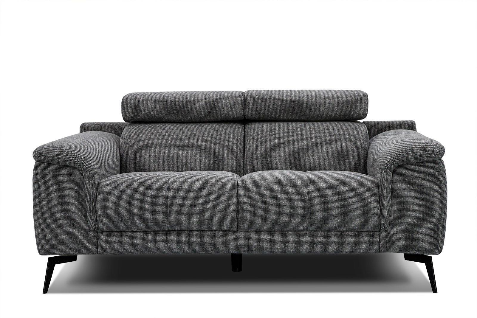 SOFA FIERO 2-Sitzer, dunkelgrau - Dunkelgrau/Schwarz, Holzwerkstoff/Textil (170/82/103cm) - Courtois Laville