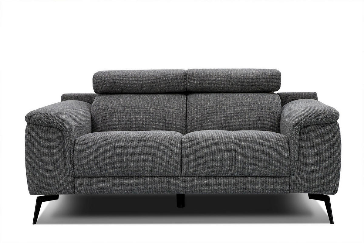 SOFA FIERO 2-Sitzer, dunkelgrau - Dunkelgrau/Schwarz, Holzwerkstoff/Textil (170/82/103cm) - Courtois Laville