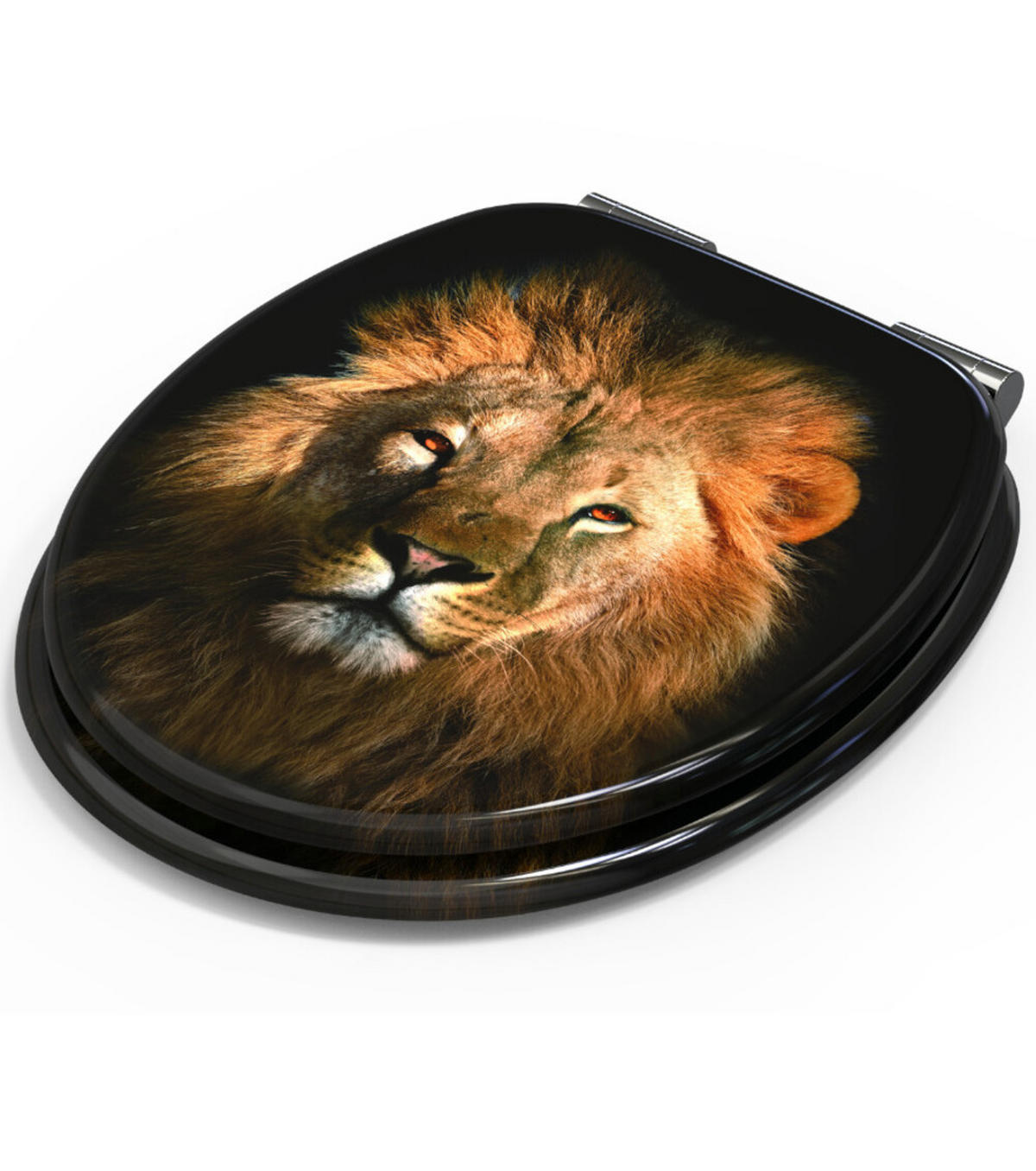 WC-SITZ mit Absenkautomatik Löwe - Braun, Holzwerkstoff (38/6/47cm) - Sanilo