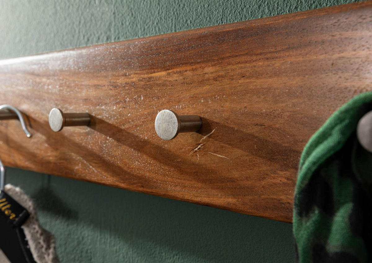 WANDGARDEROBE Sheesham 70x5x10 walnuss gewachst TORONTO #240 - Walnussfarben, Holzwerkstoff (70/10/5cm)