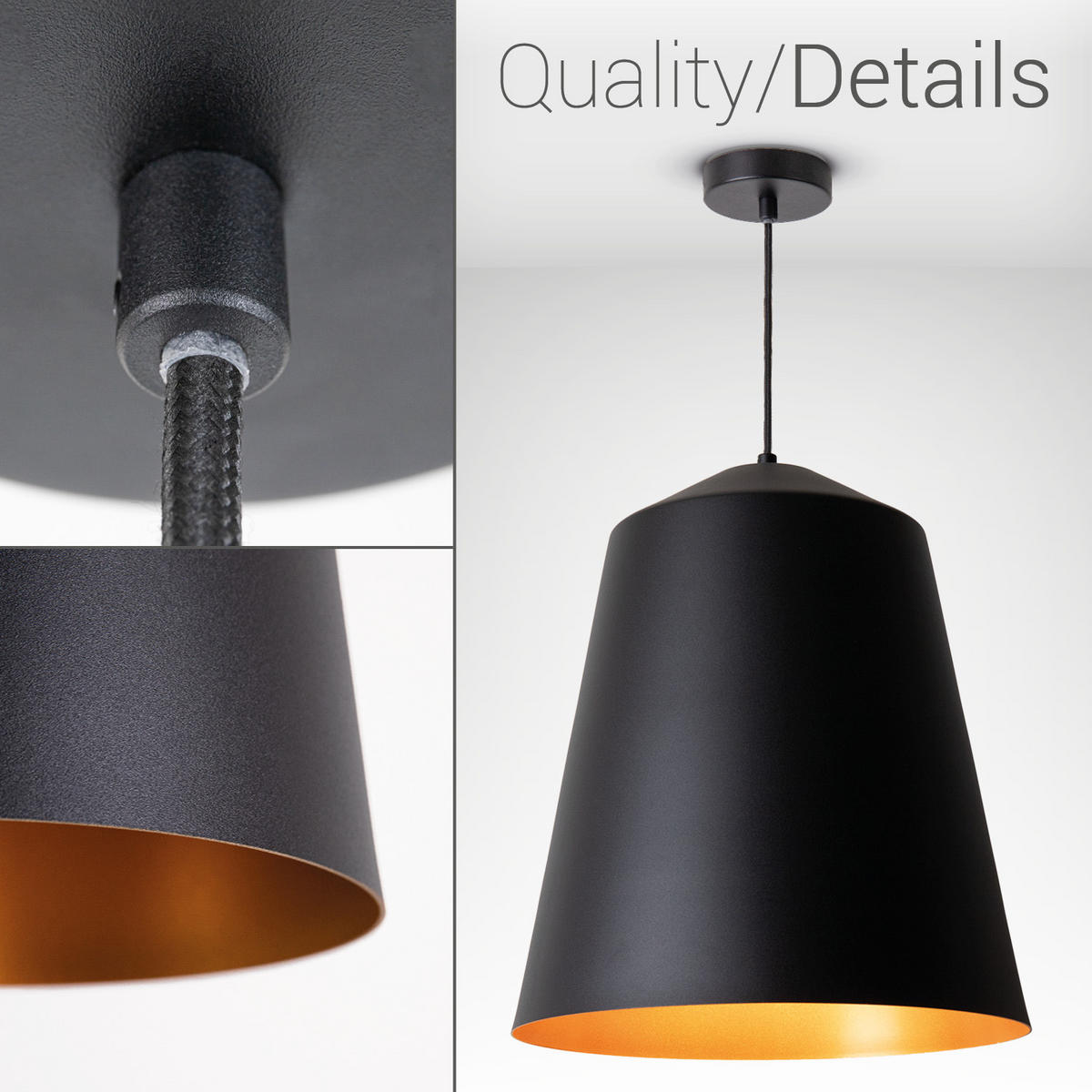 PENDELLEUCHTE Jackson L - Goldfarben, Metall (36.5/36.5/43cm) - Paco Home