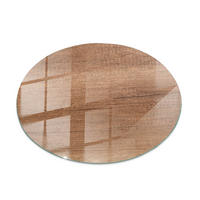 TISCHPLATTE Ø70 cm Holzoptik Natur Rund - Hellbraun/Braun, Glas (70/70/0.4cm) - TULUP