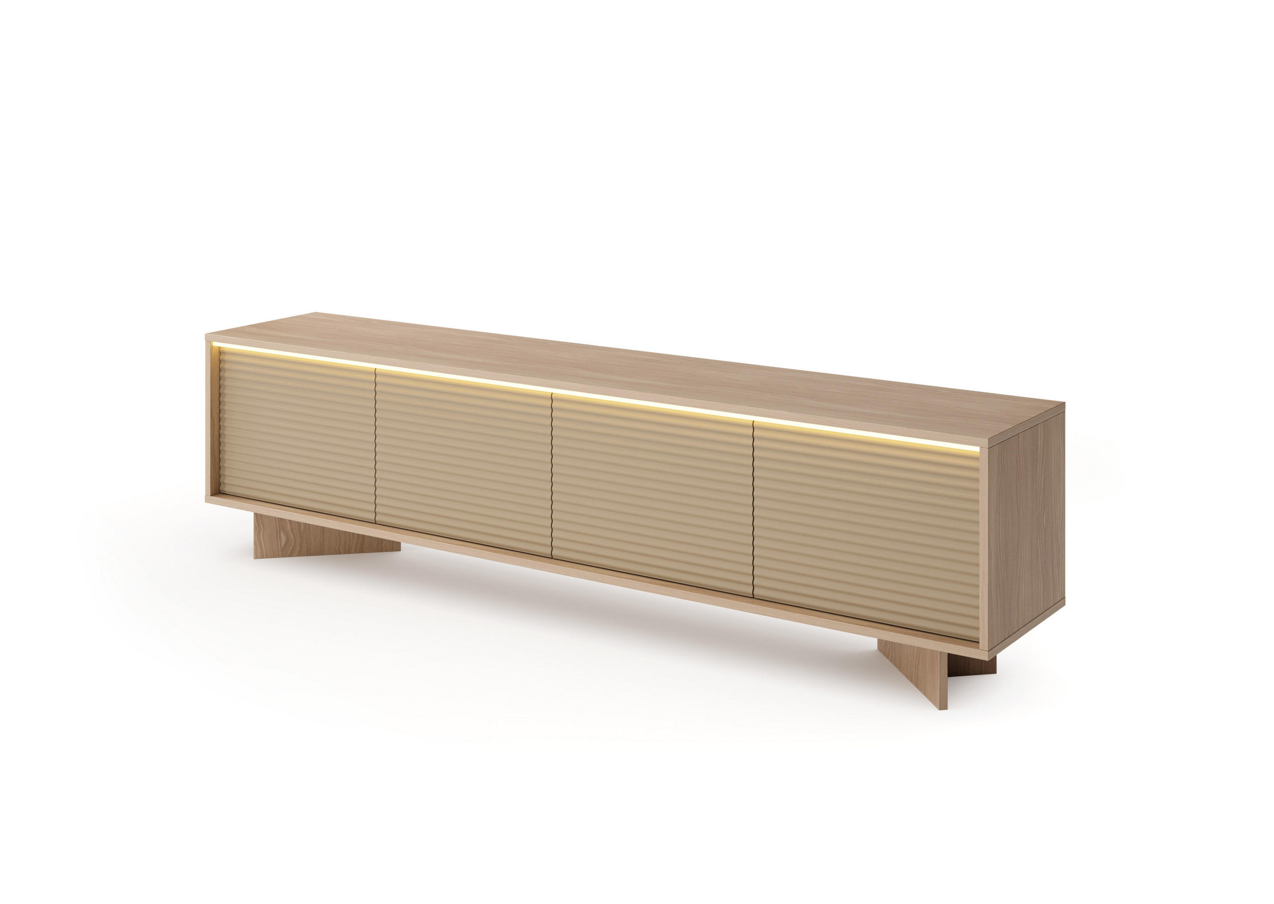 TV-SCHRANK: Natur-Bolivar, 203,9 x 54,4 x 40 cm - Eichefarben, Holzwerkstoff (203.9/54.4/40cm) - 3XE LIVING