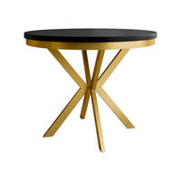 ESSTISCH ausziehbar Edder Gold 100 - Goldfarben/Schwarz, Holzwerkstoff/Metall (100/100/76cm) - MIRJAN24