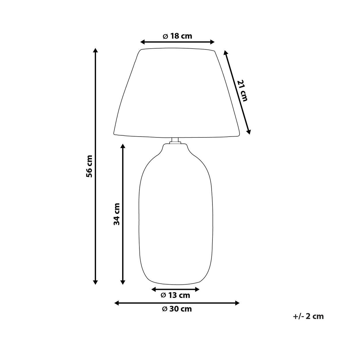 TISCHLAMPE Matilde 30/30/56 cm - Grau, Keramik (30/30/56cm) - Beliani