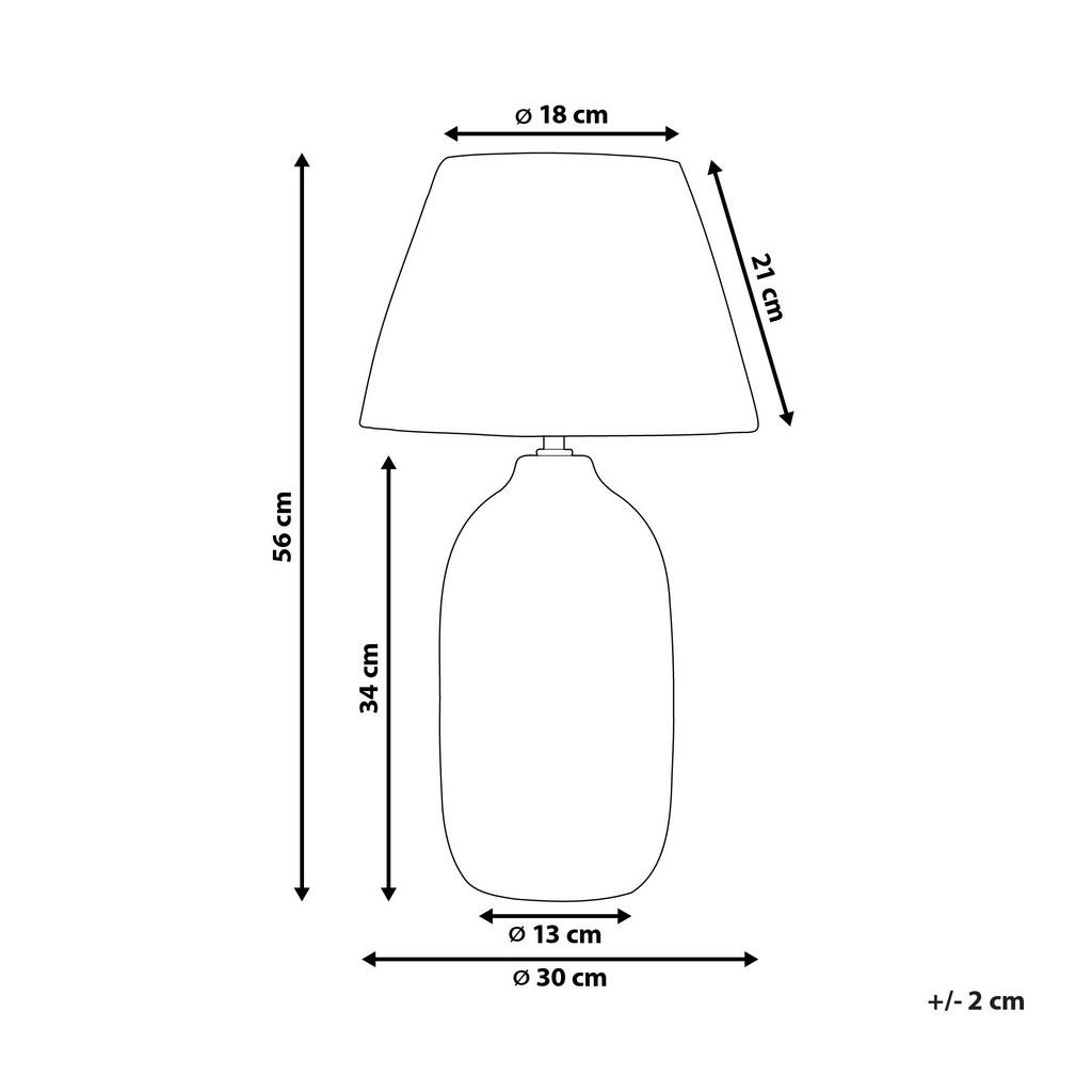 Thumbnail - Beliani Tischlampe, Grau, Keramik, 30x56x30 cm, Lampen & Leuchten, Innenbeleuchtung, Tischlampen, Tischlampen