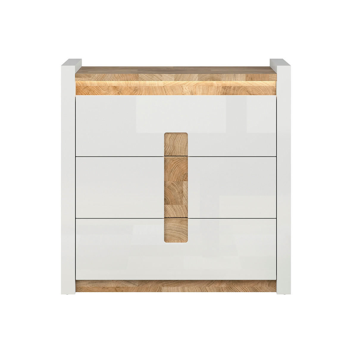 KOMMODE Helios Weiß und Holz - Weiß, Holzwerkstoff (97/96.5/41cm) - Petits-meubles