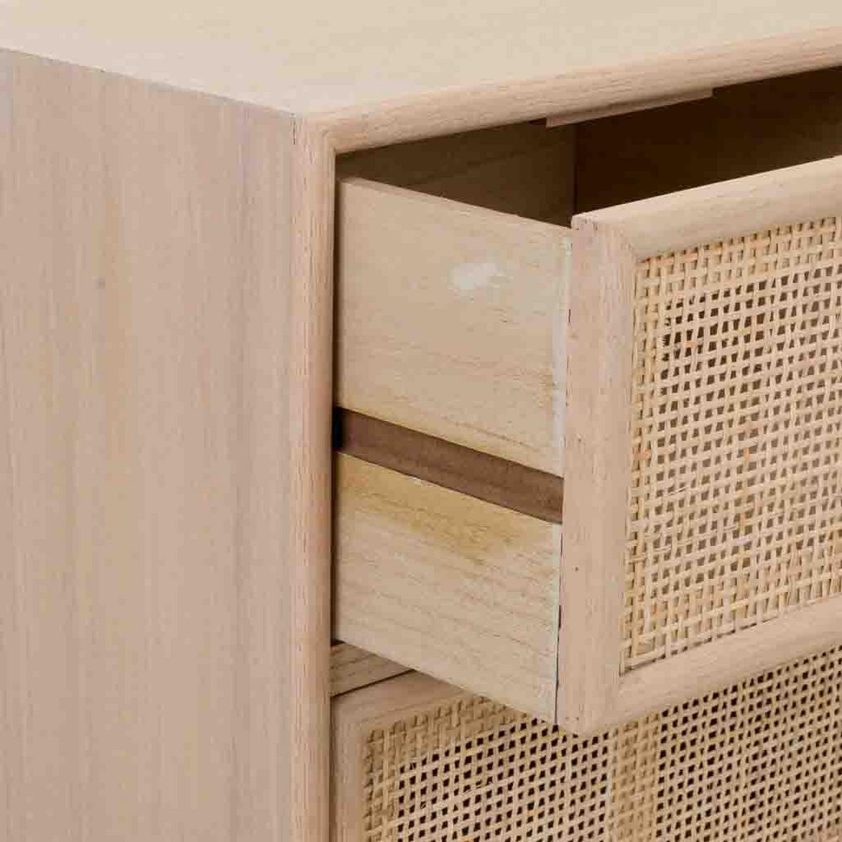 LOWBOARD aus Holz und braunem Netz 120x42x60 - Braun, Holz (120/60/42cm) - Wanderlust