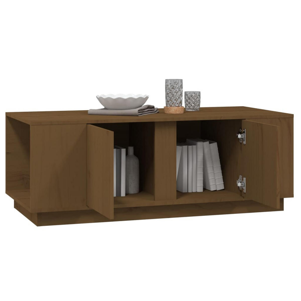 COUCHTISCH Honigbraun 110x50x40 cm Massivholz Kiefer - Braun, Holz (110/50/40cm) - furnicato