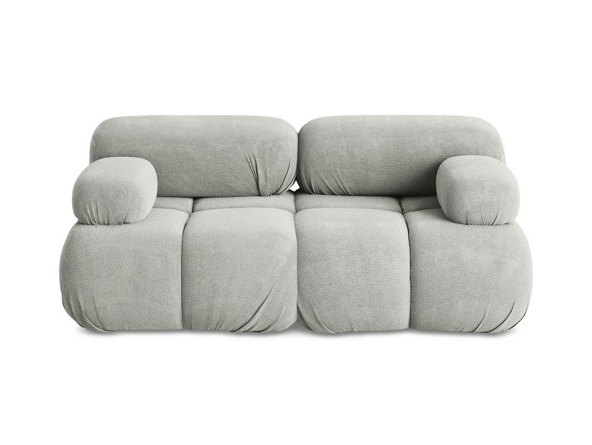 2-SITZER-SOFA Chenille Stoff Grau - Hellgrau/Schwarz, Kunststoff/Textil (190/70/96cm) - Makamii