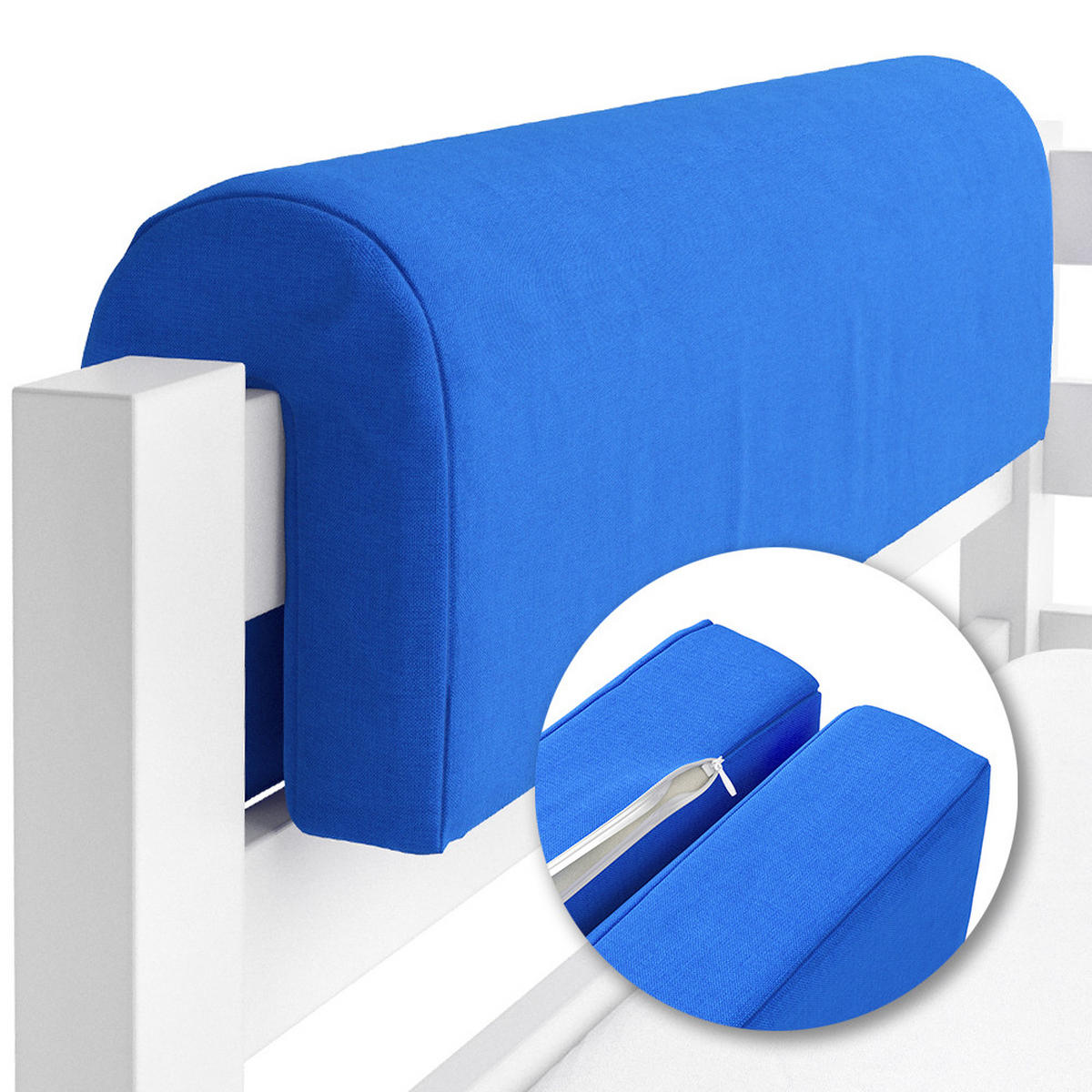 BETTUMRANDUNG Blau 70 x 20 cm - Blau, Textil (70/20/14cm) - VitaliSpa